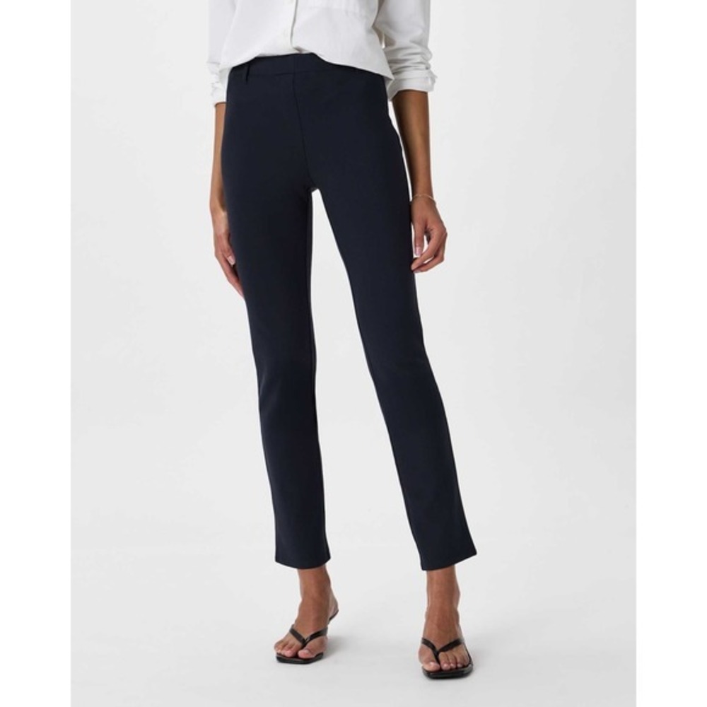 Quince Ultra-Stretch Ponte Straight Leg Pants Navy Blue Medium Tall New W/‎ Tags